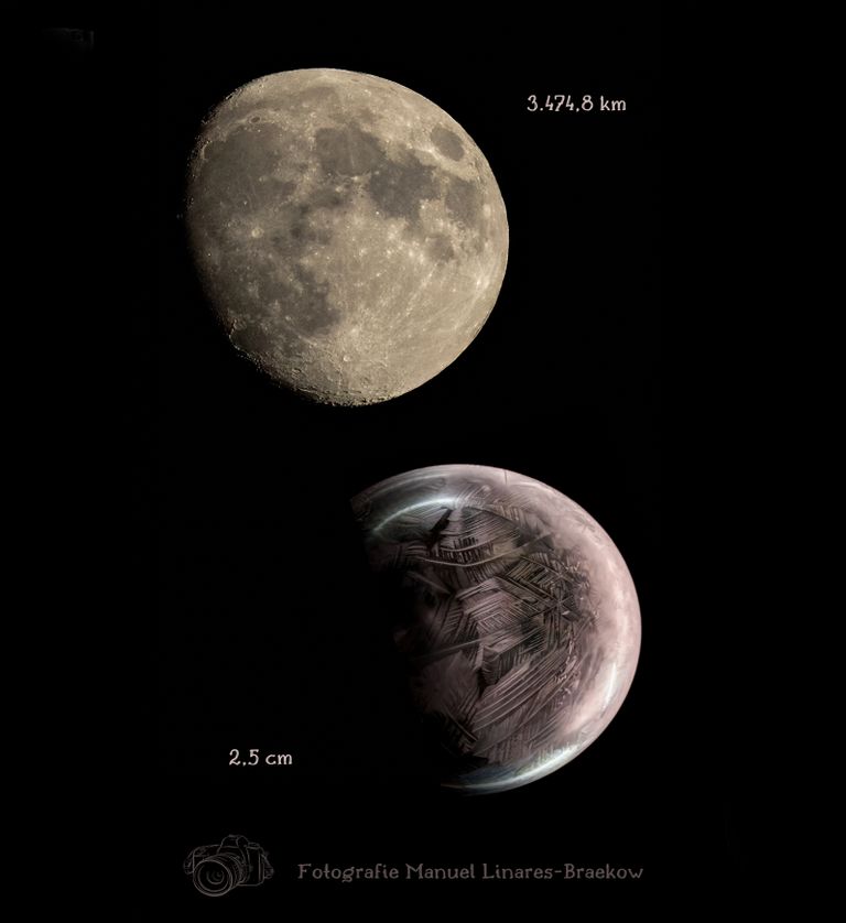 Mond und Seifenblase