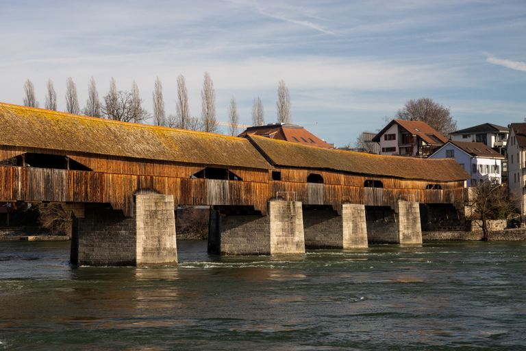historische gedeckte Holzbrücke Bad Säckingen