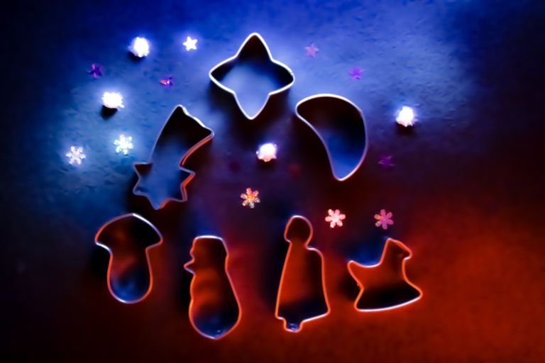 Weihnachtskarte, Plätzchenformen